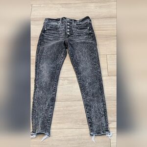 Express Black Distressed Skinny Jeans